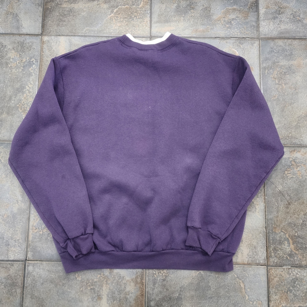 Vintage 90s Day Breeze Women's XL Gold Flower Double Collar Crewneck Sweatshirt - Picture 5 of 8